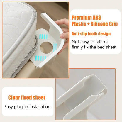 Heavy-Duty Bed Sheet Clips - Invisible Corner Fasteners