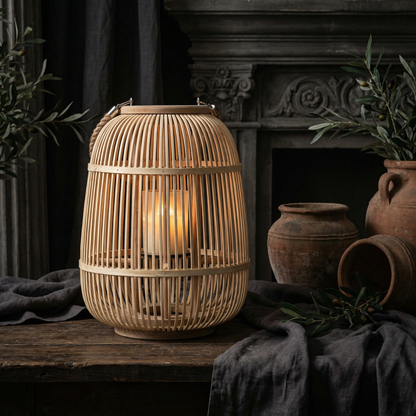 Natural Woven Outdoor Lanterns