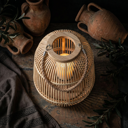 Natural Woven Outdoor Lanterns
