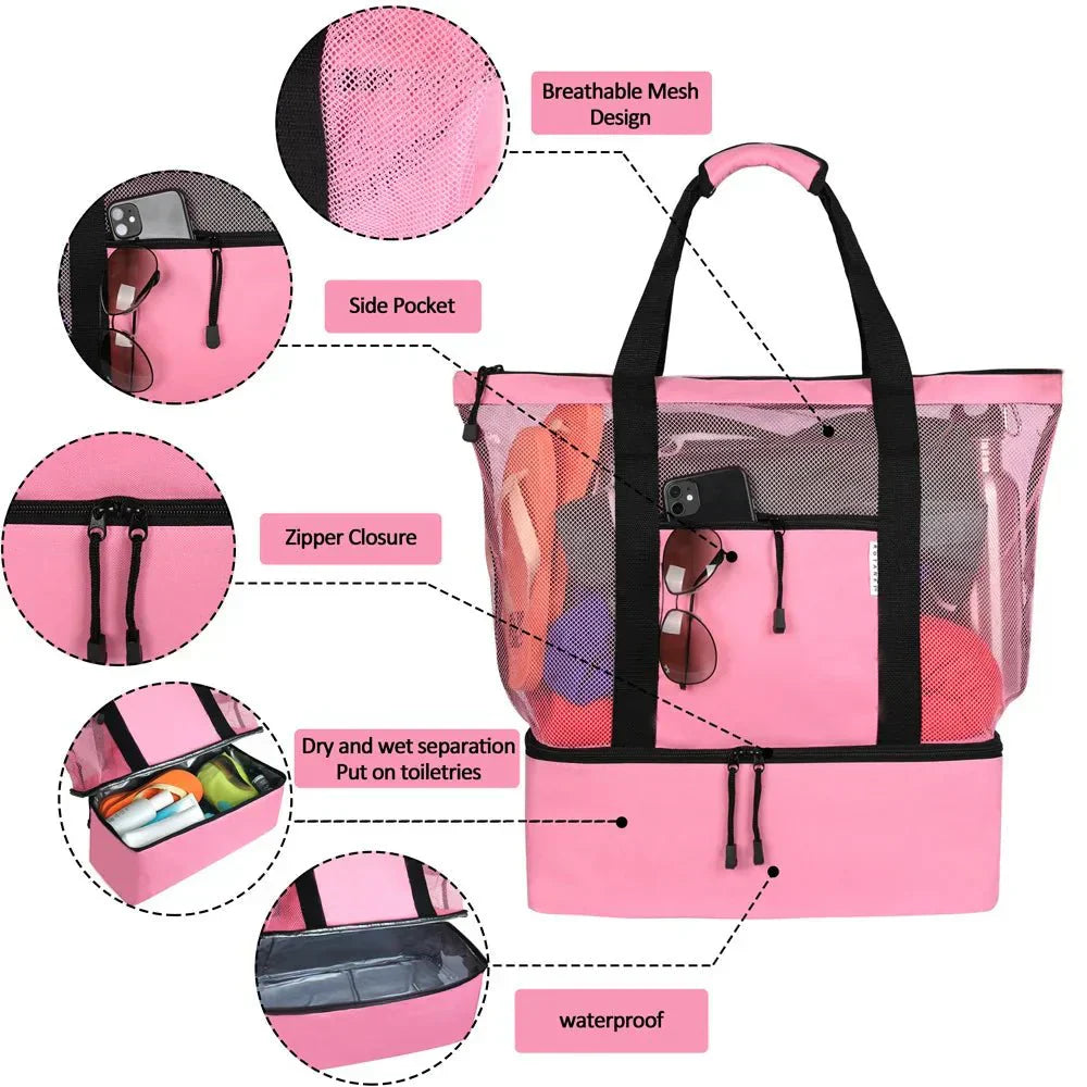 Large Insulated Picnic Beach Tote Bag