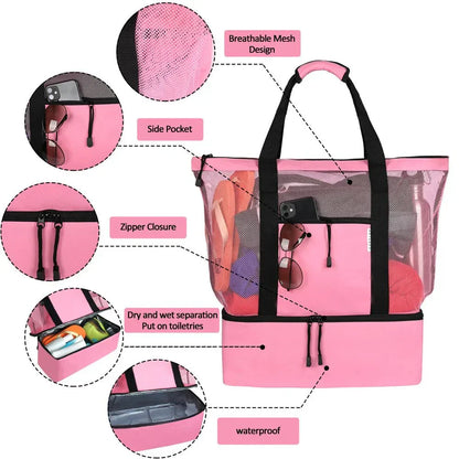 Large Insulated Picnic Beach Tote Bag