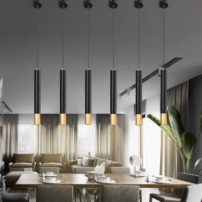 Sleek Gold Metal LED Pendant Island Light Fixture