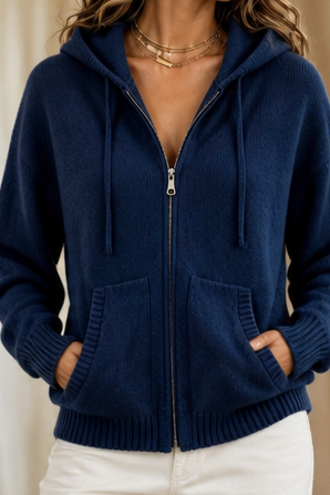 Hooded Oversized Knit Cardigan