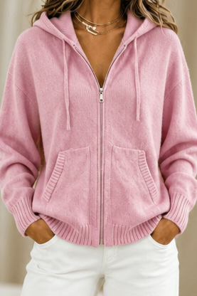 Hooded Oversized Knit Cardigan