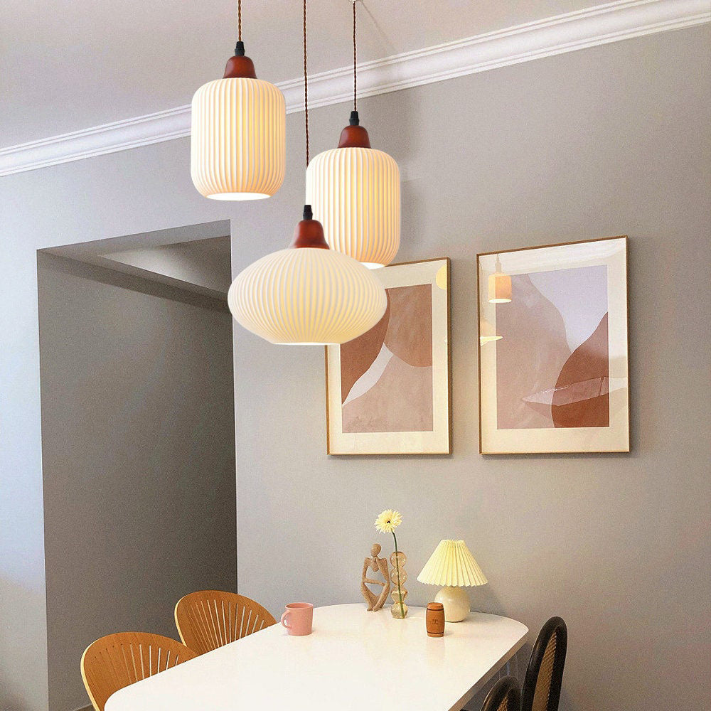 Classic White Ceramic Pendant Dining Light