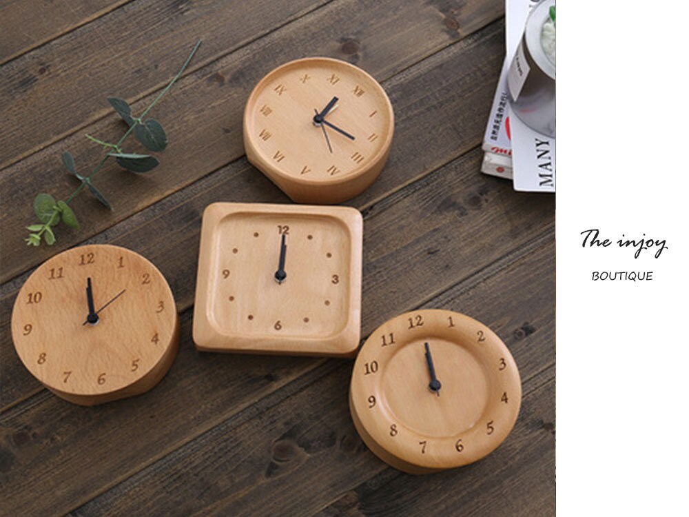 Compact Wooden Digital Alarm Clock for Men