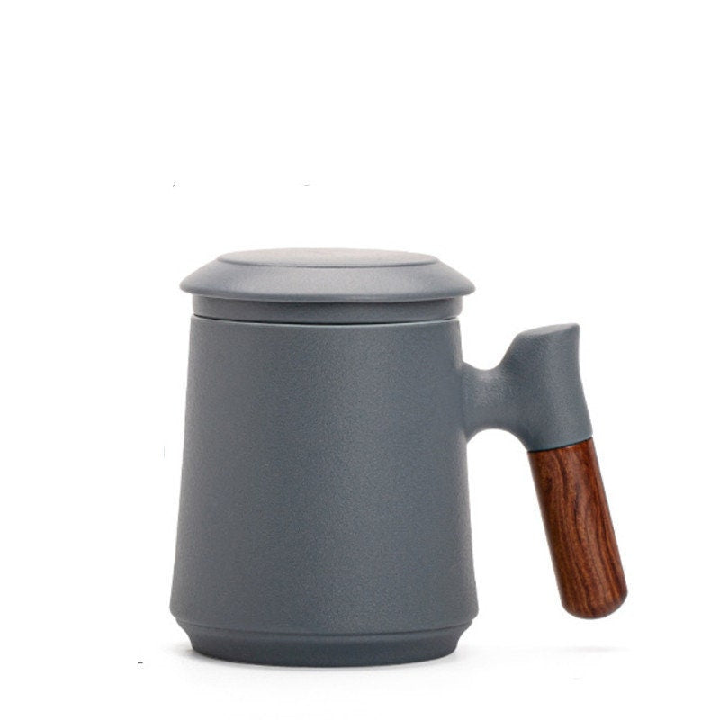 Traditional Japanese Clay Tea Cup Set with Infuser