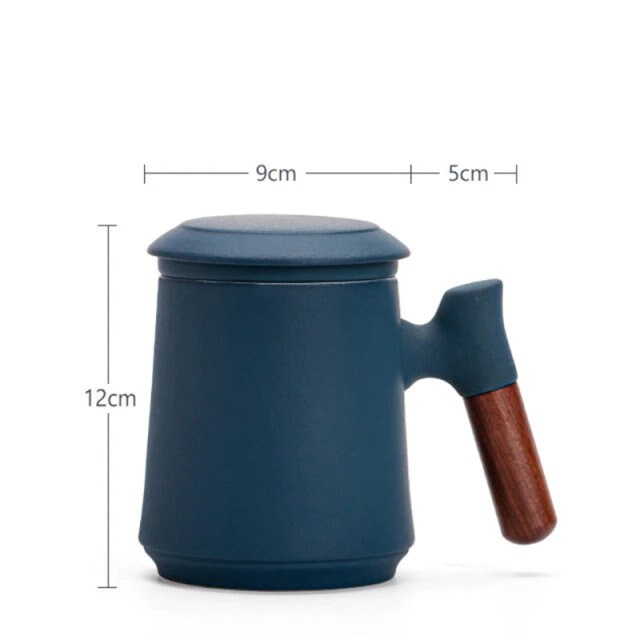 Traditional Japanese Clay Tea Cup Set with Infuser