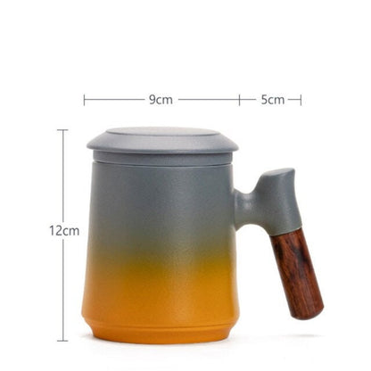Traditional Japanese Clay Tea Cup Set with Infuser