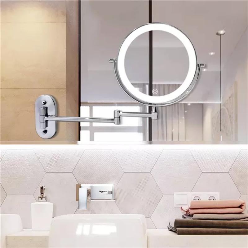 Stylish LED Lighted Mirror with Chrome Finish - Cofik