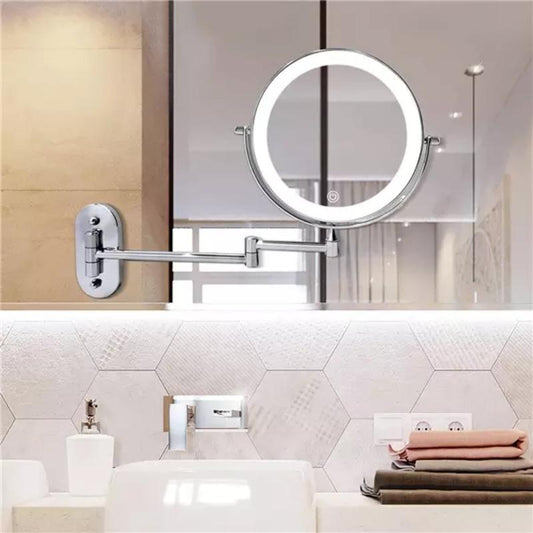 Stylish LED Lighted Mirror with Chrome Finish - Cofik