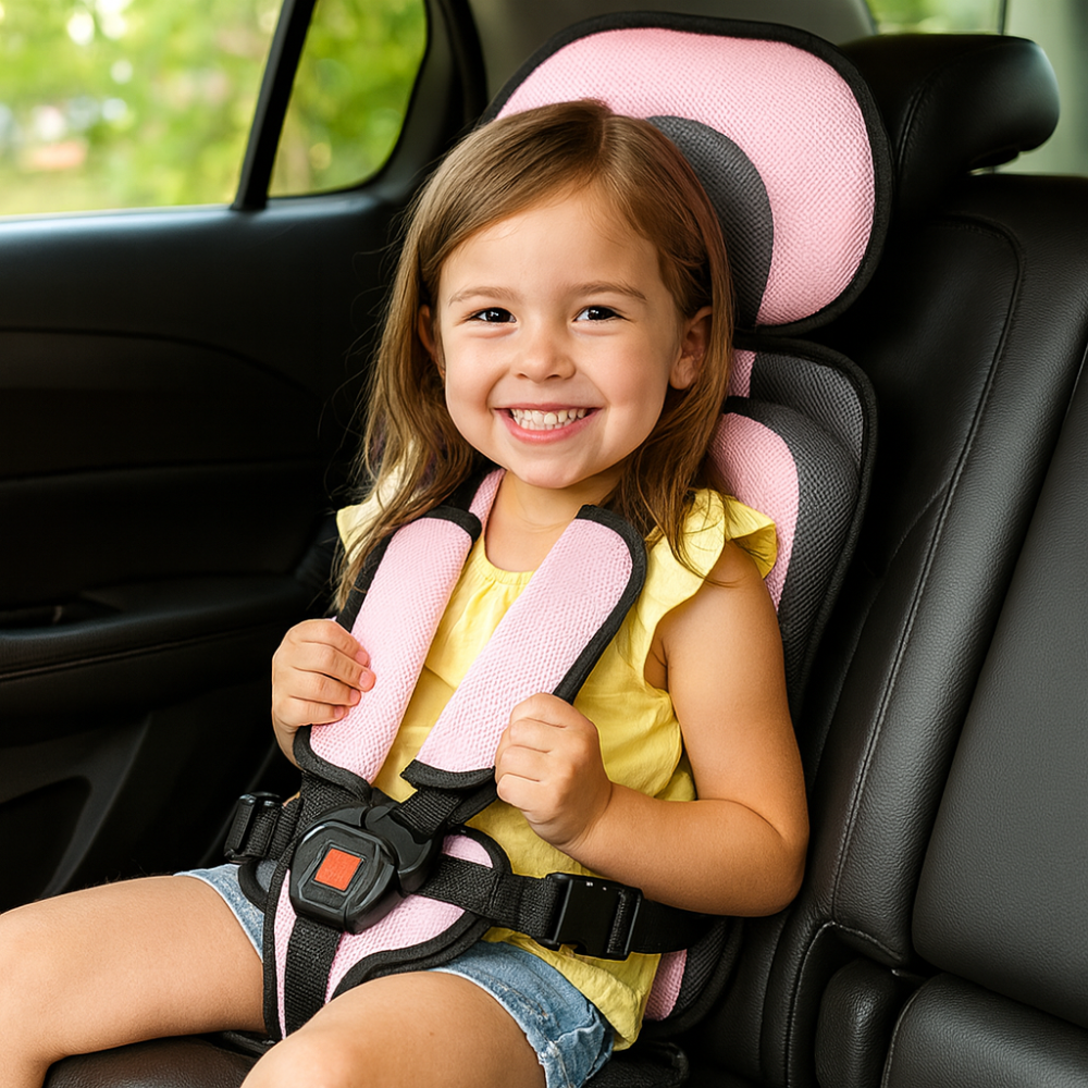 Compact Folding Car Booster Seat for Toddlers