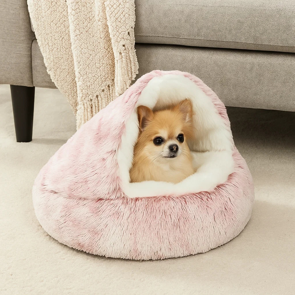 Cozy Pet Bed Warm Hideaway Den