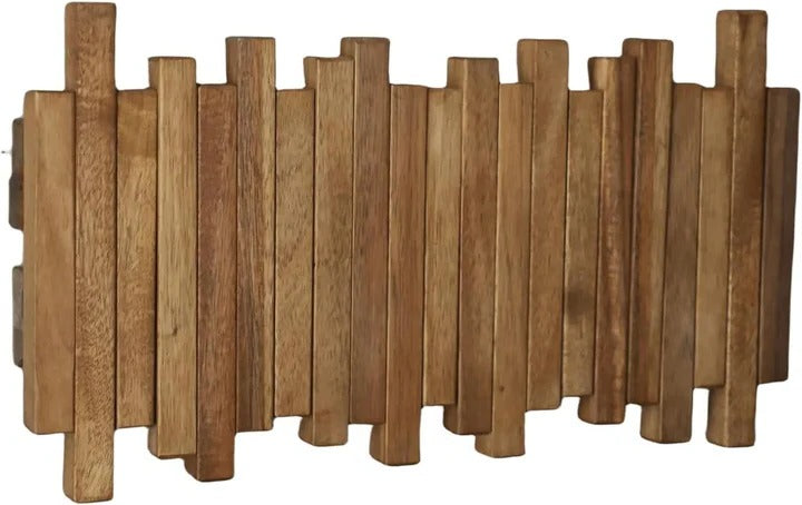 Rustic Wooden Coat Hook Shelf - Cofik