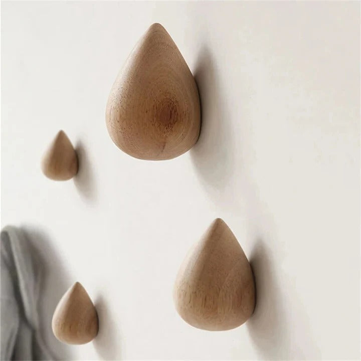 Natural Wooden Waterfall Wall Hook Rack - Cofik