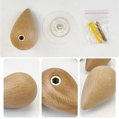 Natural Wooden Waterfall Wall Hook Rack