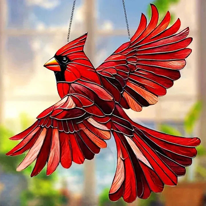 Colorful Bird Window Decor