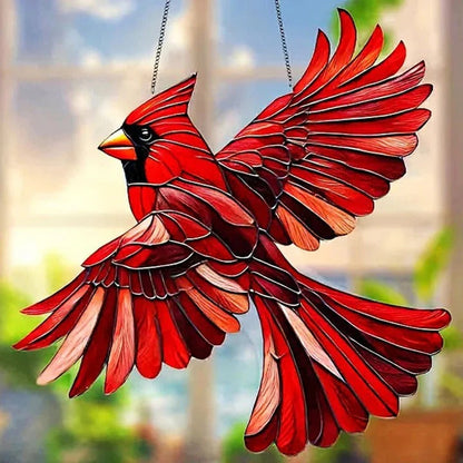 Colorful Bird Window Decor