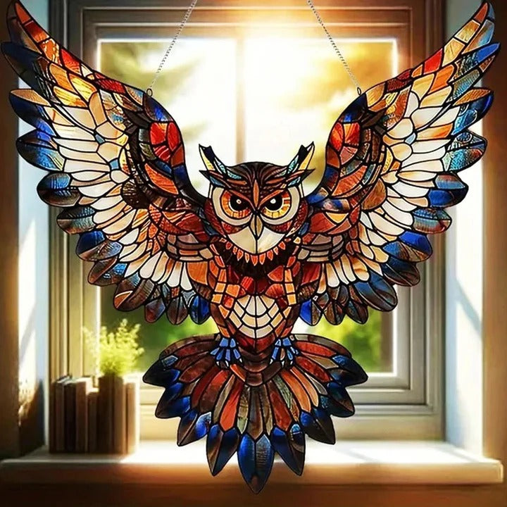Colorful Bird Window Decor