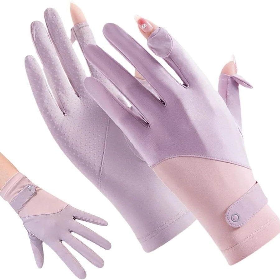 Comfortable Women's UPF Sunblock Driving Gloves