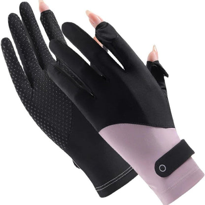 Comfortable Women's UPF Sunblock Driving Gloves