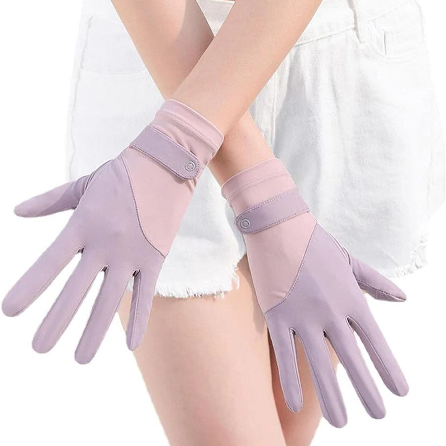 Comfortable Women's UPF Sunblock Driving Gloves