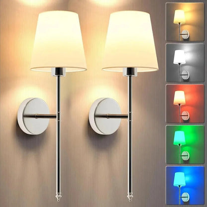 Battery Powered LED Wall Lights (Pair)