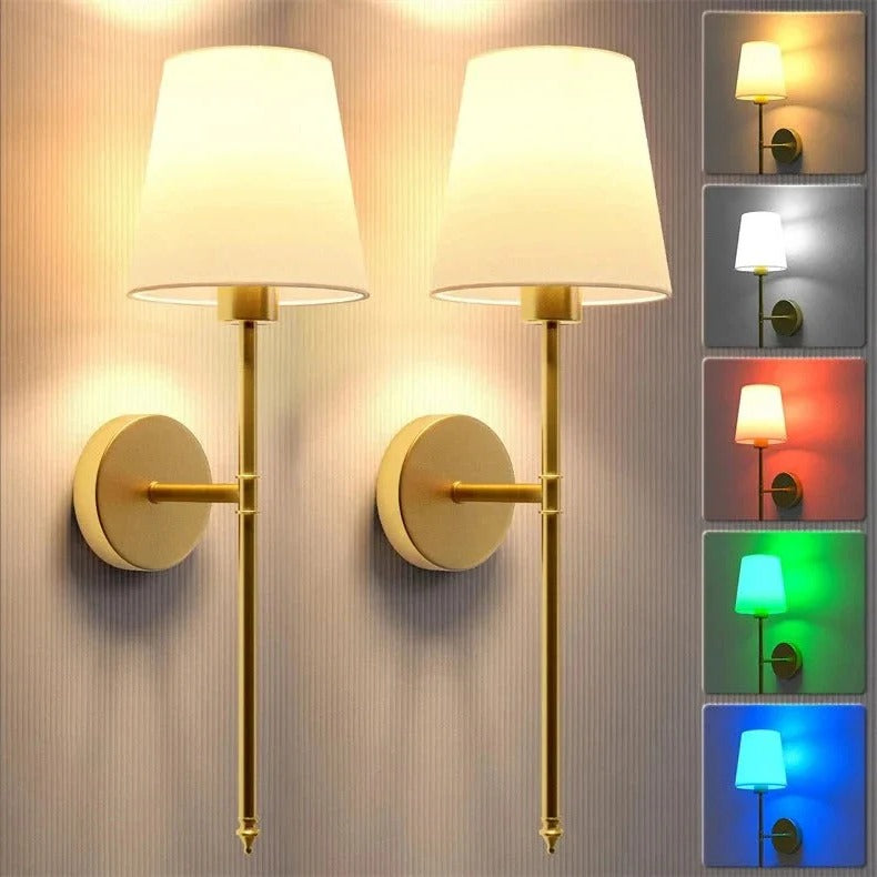 Battery Powered LED Wall Lights (Pair)