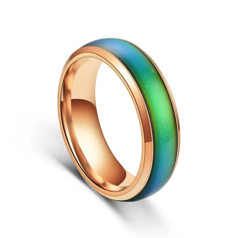 Shiny Silver Tone Mood Ring