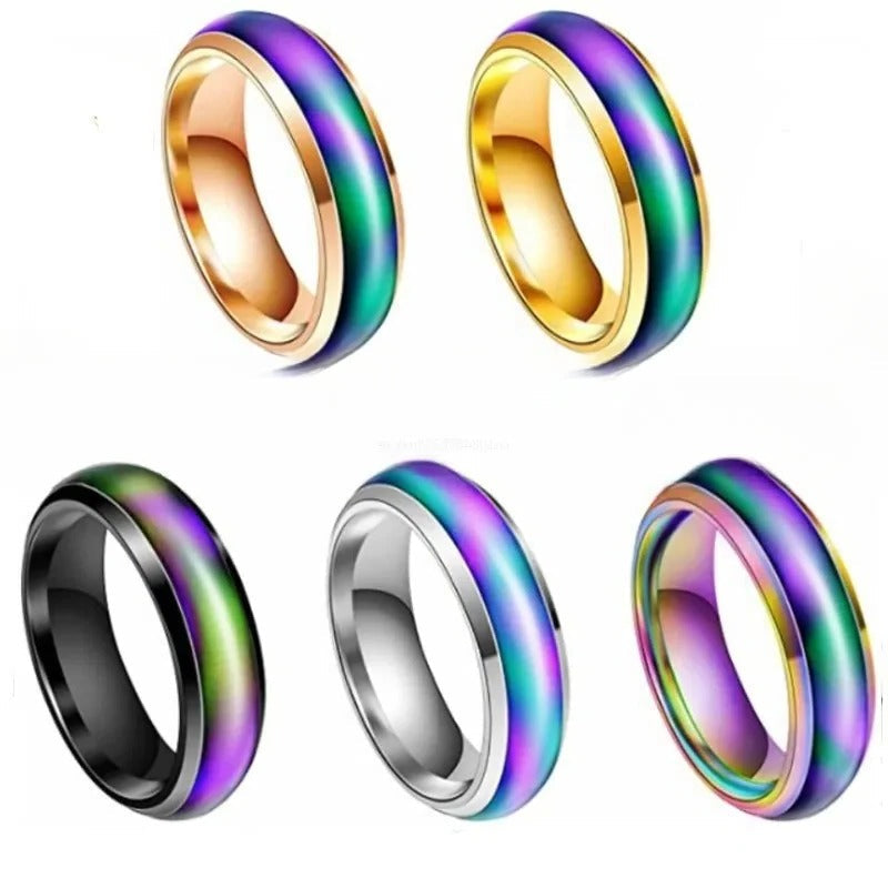 Shiny Silver Tone Mood Ring