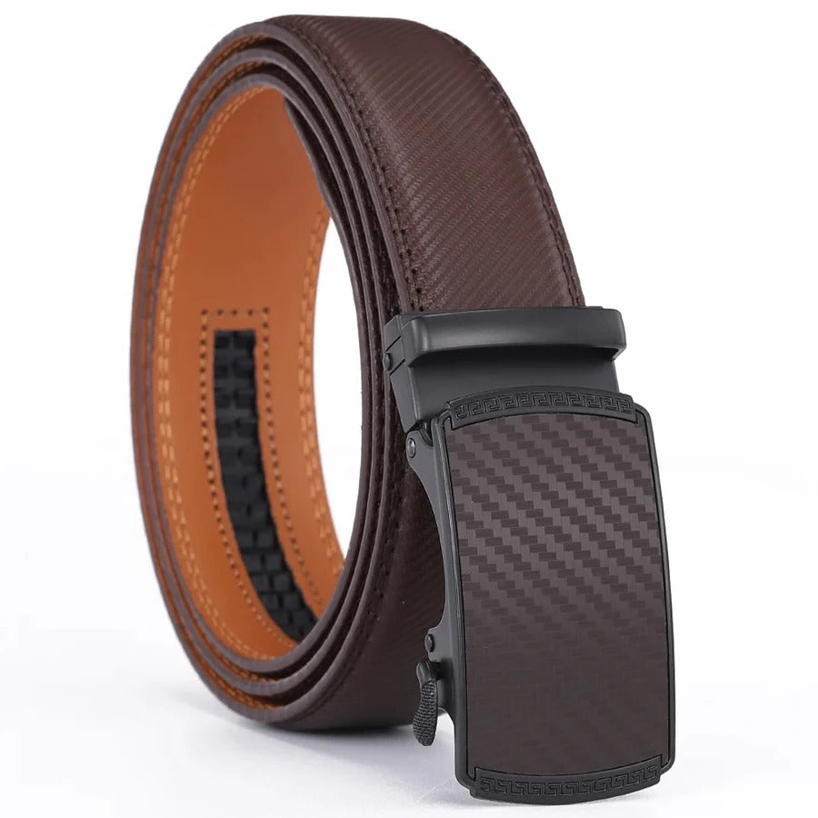 Men's Genuine Leather Auto Buckle Belt