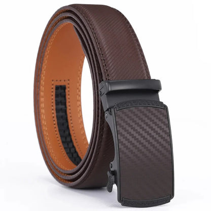 Men's Genuine Leather Auto Buckle Belt