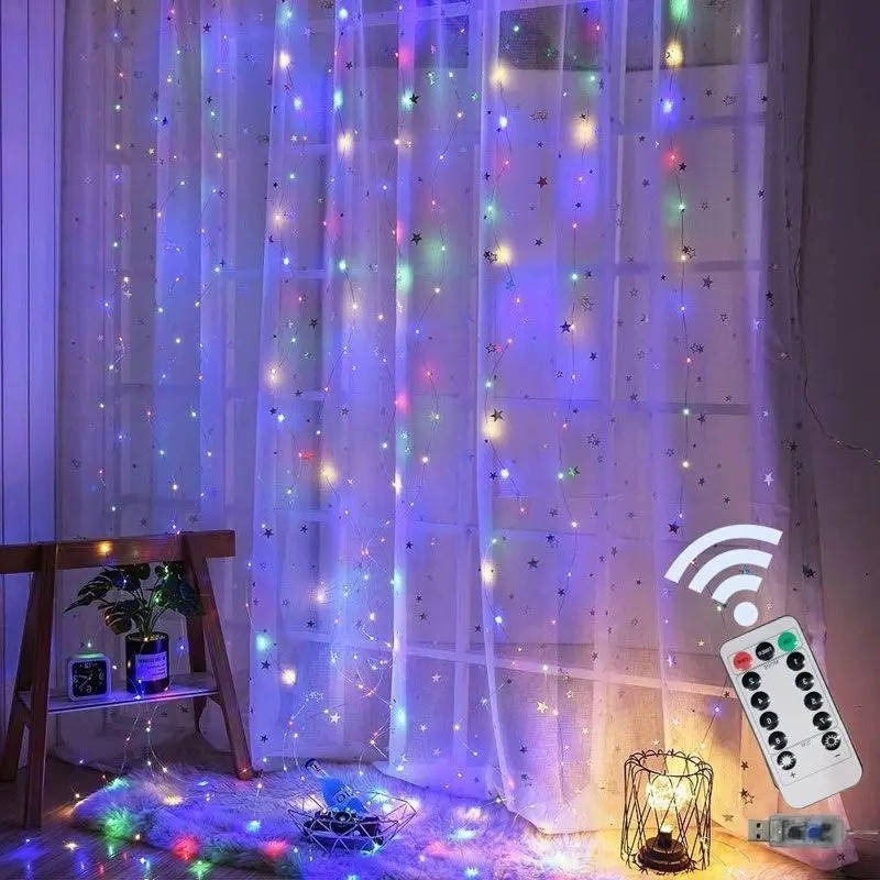 Smart LED Curtain String Lights with Remote