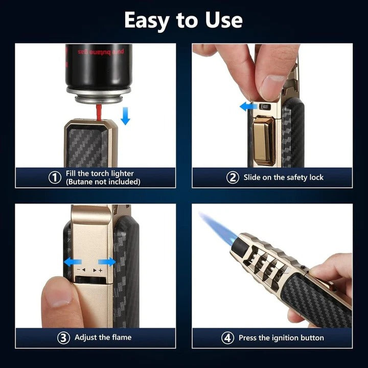 Portable Windproof Gas Lighter for Cooking & Camping