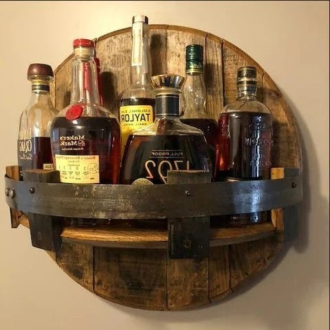 Reclaimed Wood Whiskey Bottle Shelf - Cofik