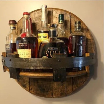 Reclaimed Wood Whiskey Bottle Shelf - Cofik