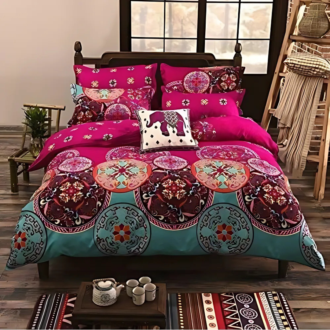 Vibrant Patterned Bed Comforter Set