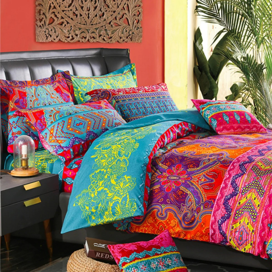 Vibrant Patterned Bed Comforter Set