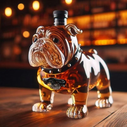 Crystal Liquor Decanter with Puppy Pattern