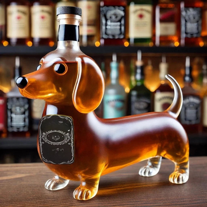 Crystal Liquor Decanter with Puppy Pattern