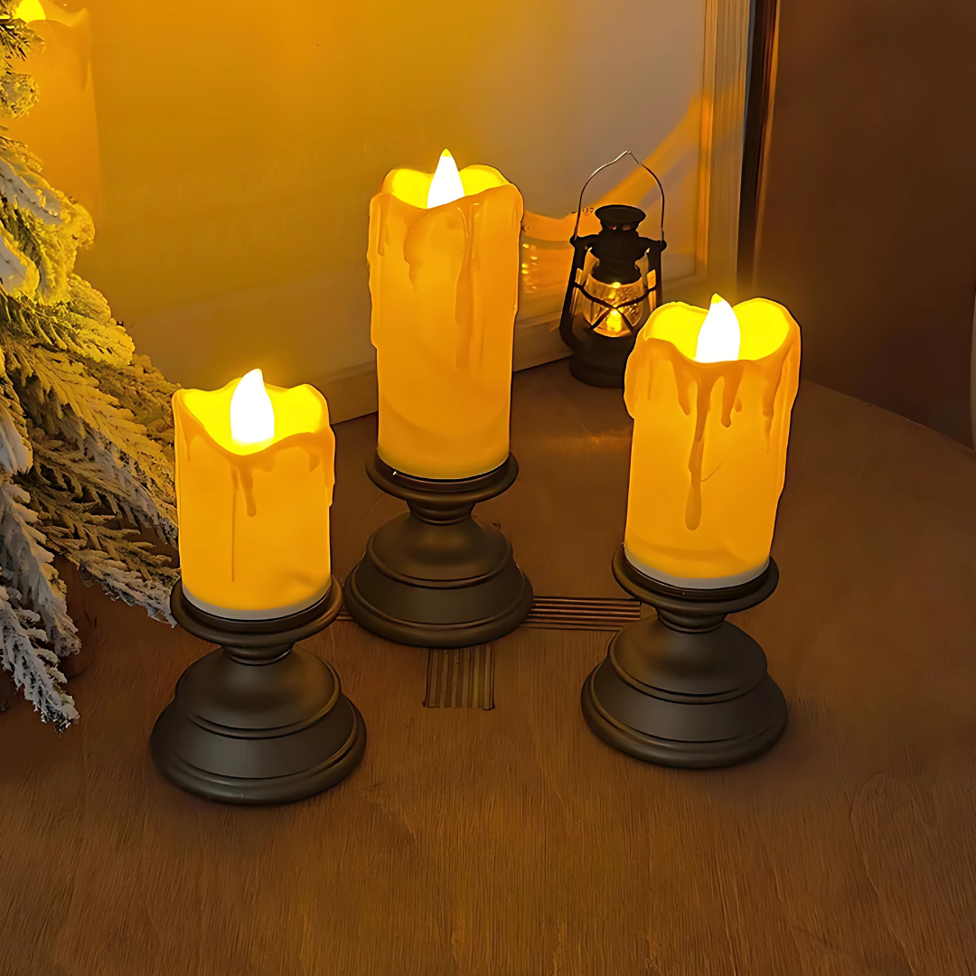 Battery Operated LED Faux Candle Set
