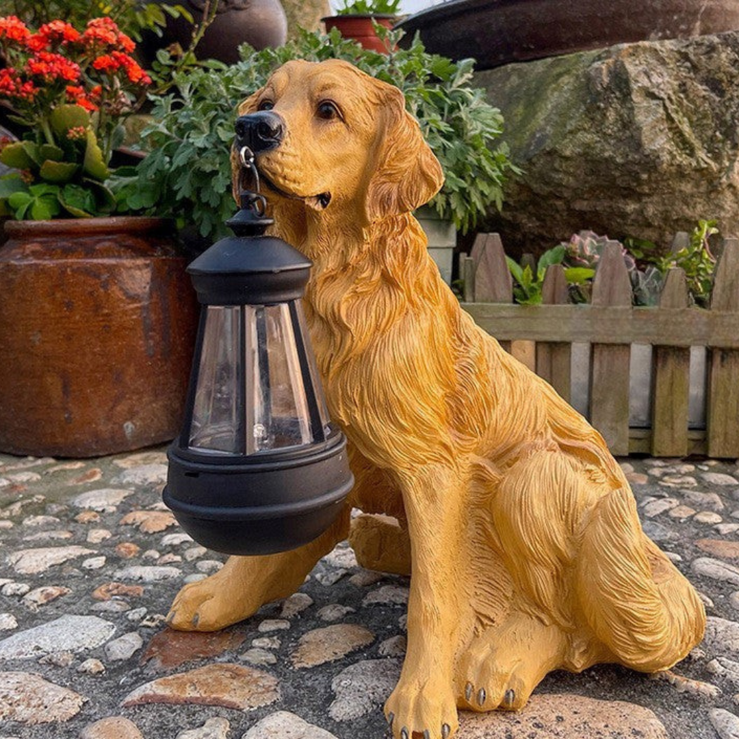 Outdoor Solar Powered Dog Garden Lamp