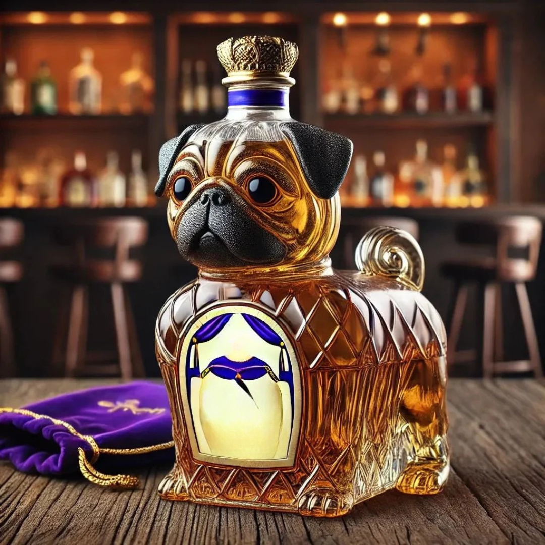 Crystal Liquor Decanter with Puppy Pattern - Cofik