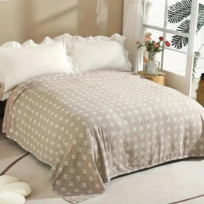 Soft Grey Patterned Throw Blanket