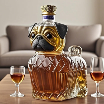 Crystal Liquor Decanter with Puppy Pattern