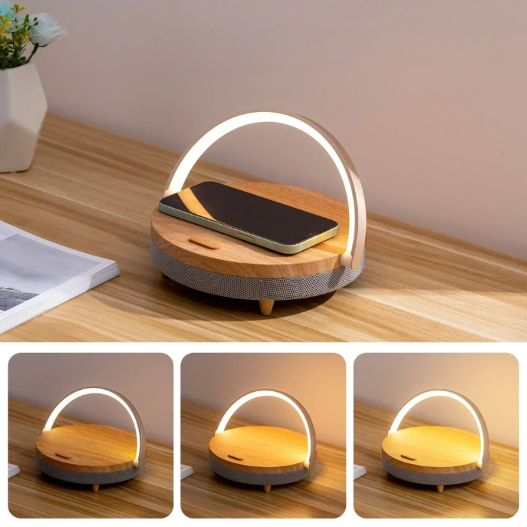 Smart Desk Lamp with Wireless Charging and Speaker