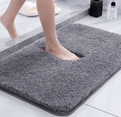 Plush Bathroom Mat with Soft Top and Grip Bottom
