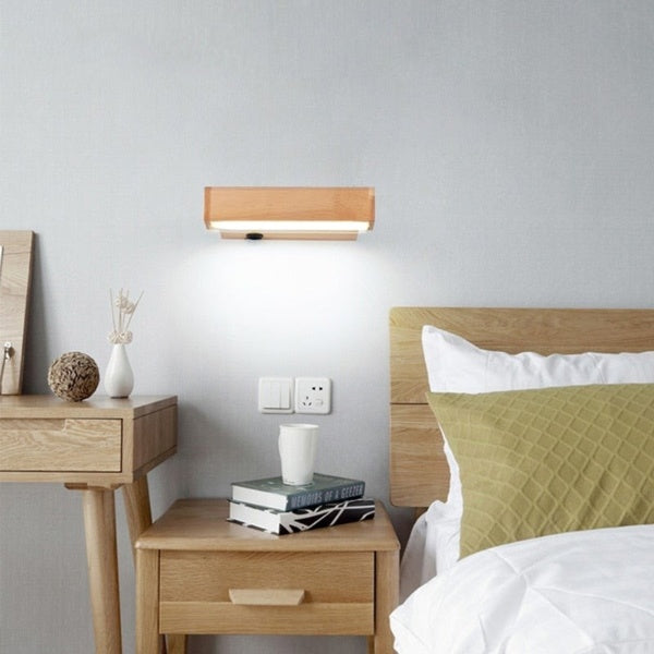 Contemporary Wooden Swing Arm Wall Light