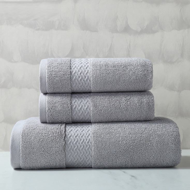 Soft Gray Large Cotton Bath Towel