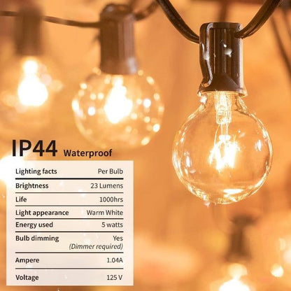 Outdoor Fairy String Lights with Waterproof Bulbs